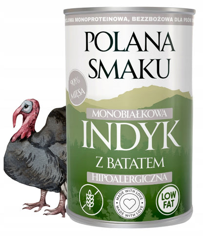 POLANA SMAKU Indyk z Batatem 400g karma mokra monoproteinowa dla psów dorosłych