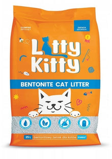 Litty Kitty Żwirek Bentonitowy Naturalny dla kota 25 litrów bezzapachowy