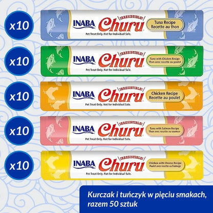 INABA CAT Churu Varieties Tuńczyk 50x14g słoik 700g