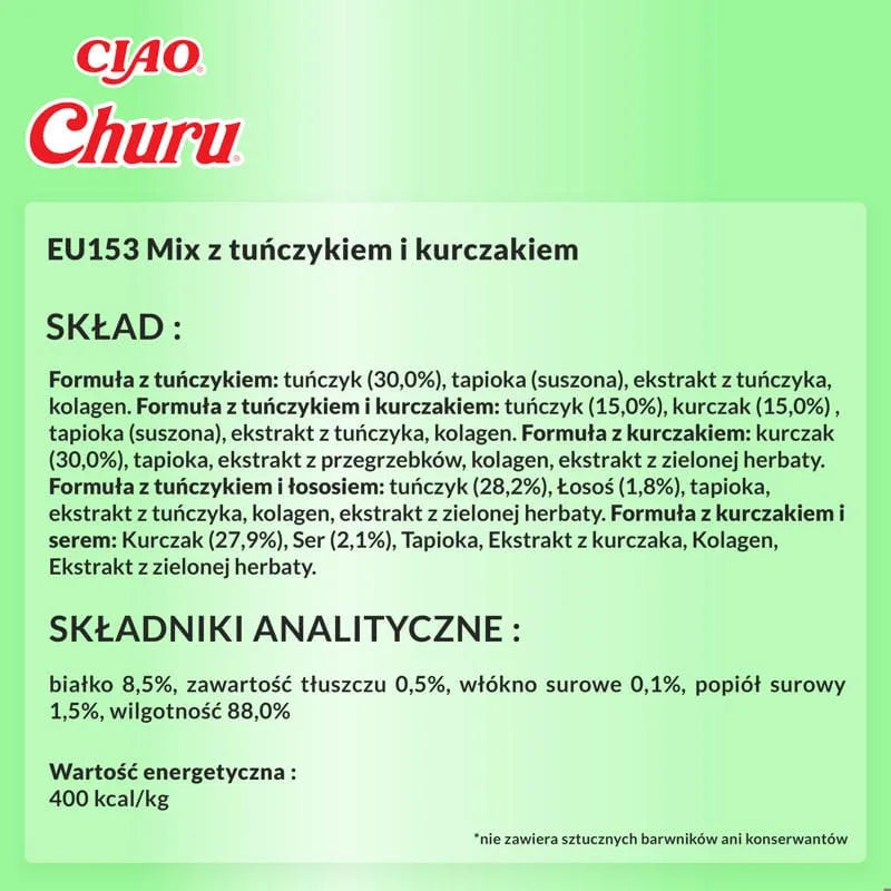 INABA CAT Churu Varieties Tuńczyk 50x14g słoik 700g