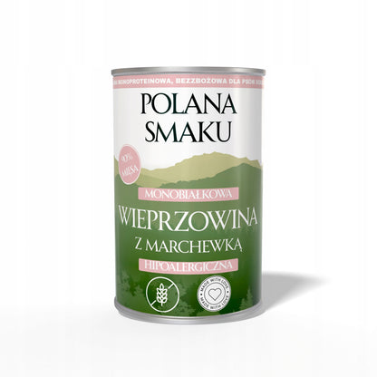 POLANA SMAKU Wieprzowina z Marchwewką 400g karma mokra monoproteinowa dla psów dorosłych