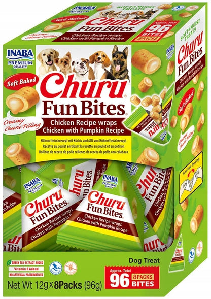 INABA DOG CHURU FUN BITES CHICK&PUMPKIN8x12g(96g)