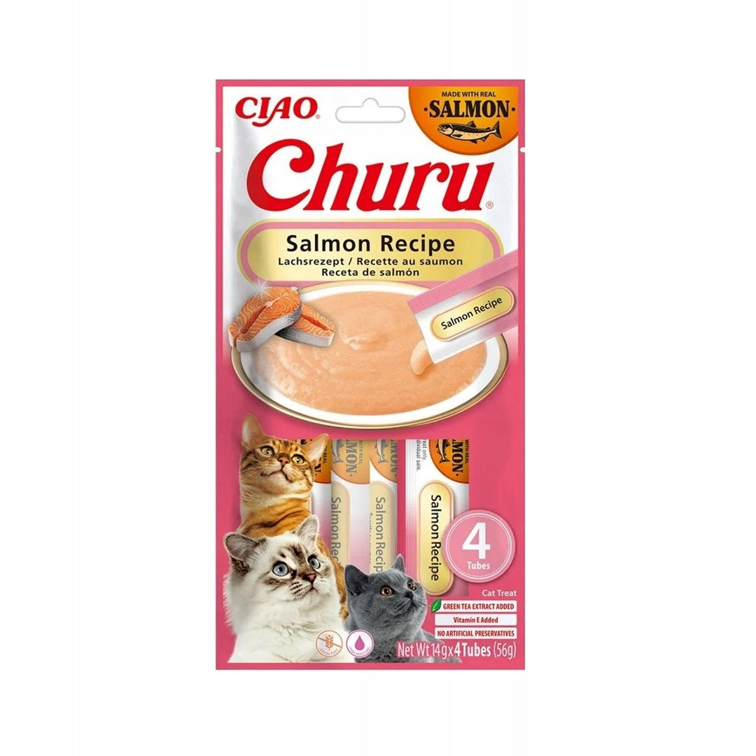 INABA CAT CHURU SALMON RECIPE 4x14g (56g)