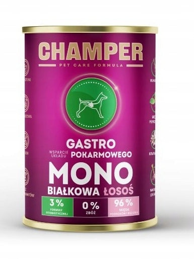 CHAMPER Gastro Monobiałkowa Łosoś 400g karma mokra dla psów dorosłych