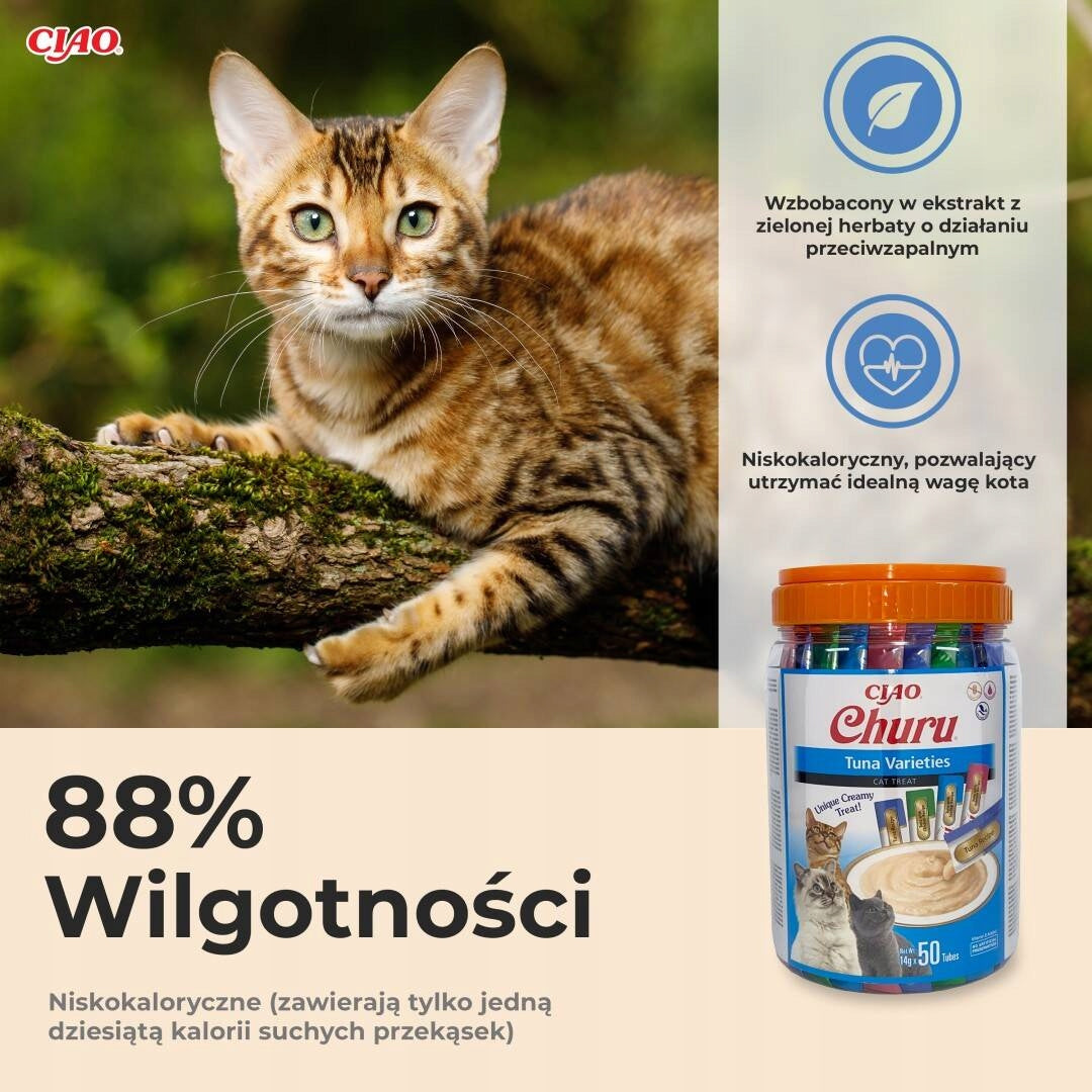 INABA CAT Churu Varieties Tuńczyk 50x14g słoik 700g