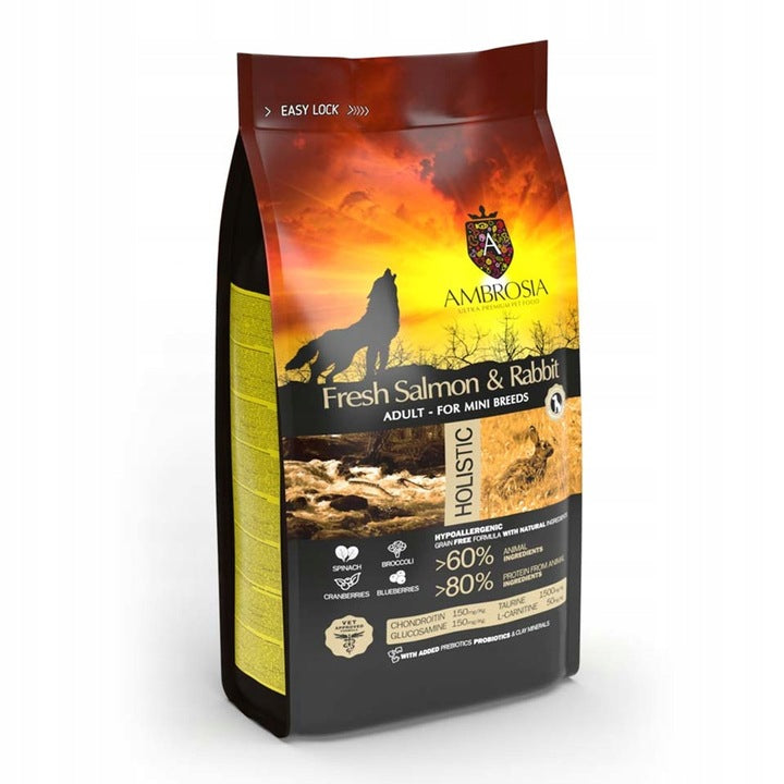 Ambrosia MINI Sensitive Łosoś i Królik 1,5kg Sucha Karma Dla Psa