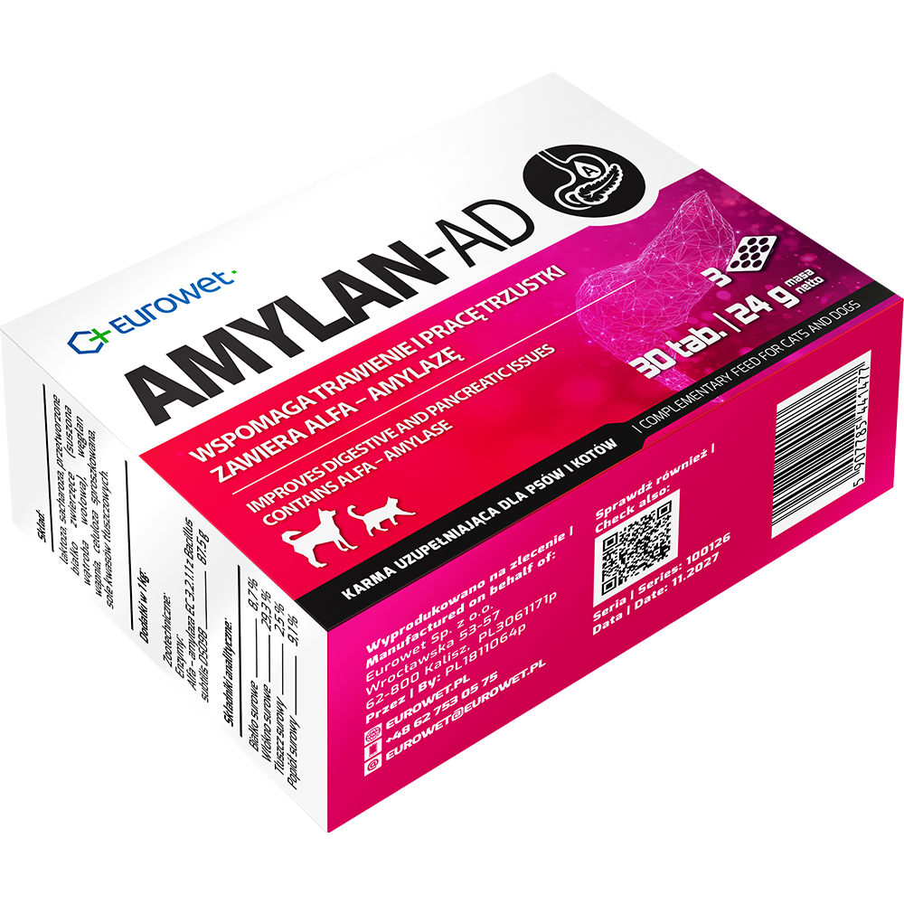 Amylan Ad Karma Uzupełniajaca Dla Psów I Kotów 30 tabletek