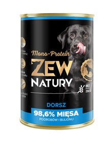 Zew Natury Mono Protein Dorsz 400g karma mokra dla psów dorosłych