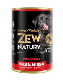 Zew Natury Mono Protein Wołowina 400g karma mokra dla psów dorosłych
