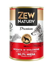 Zew Natury Premium Bogata w wołowinę 400g karma mokra dla psów dorosłych