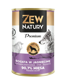 Zew Natury Premium Bogata w jagnięcinę 400g karma mokra dla psów dorosłych