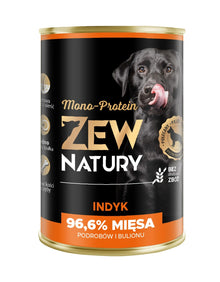 Zew Natury Mono Protein Indyk 400g karma mokra dla psów dorosłych