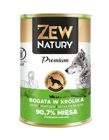 Zew Natury Premium Bogata w królika 400g karma mokra dla psów dorosłych