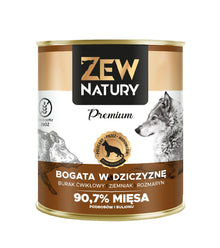 Zew Natury Premium Bogata w dziczyznę 800g  karma mokra dla psów dorosłych