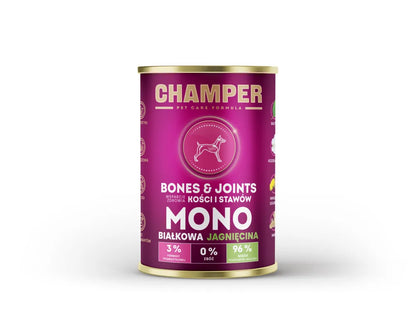 CHAMPER Bones&Joints Monobiałkowa Jagnięcina 400g karma mokra dla psów dorosłych