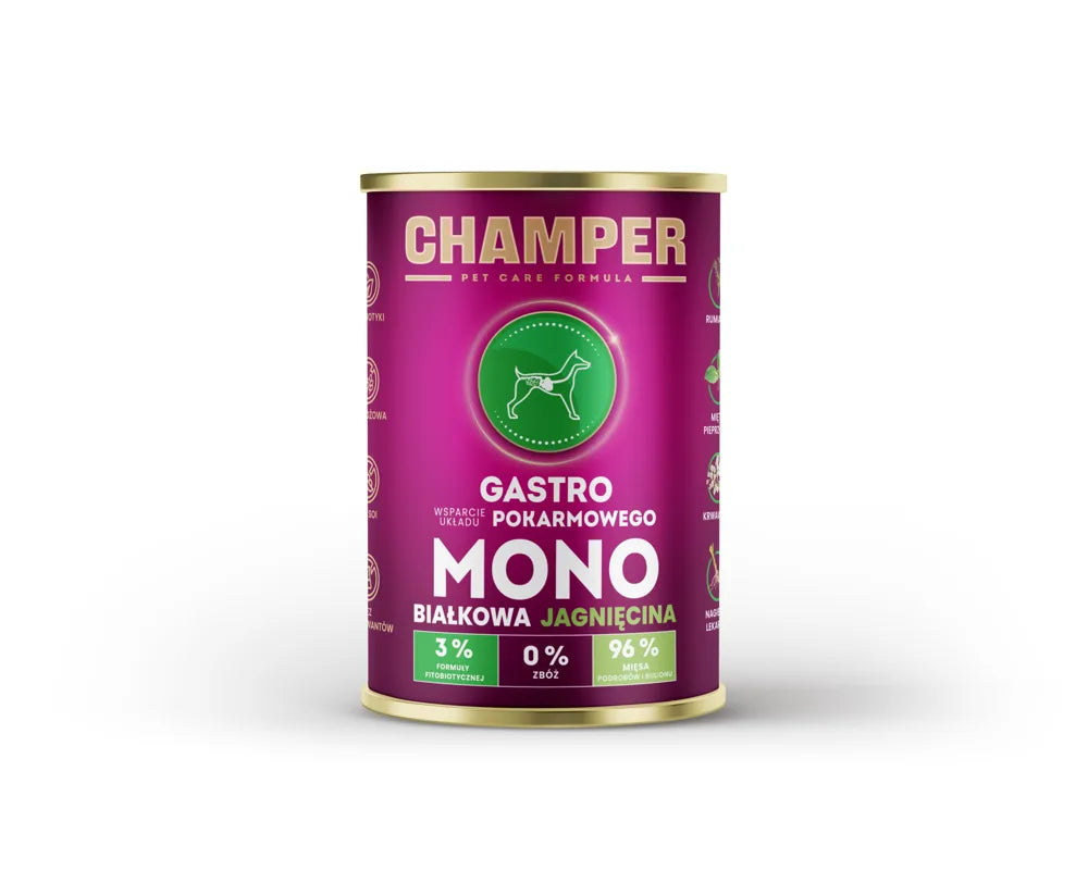 CHAMPER Gastro Monobiałkowa Jagnięcina 400g karma mokra dla psów dorosłych