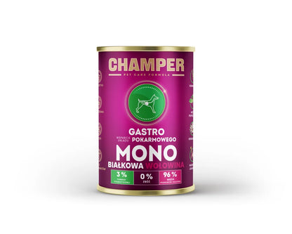 CHAMPER Gastro Monobiałkowa Wołowina 400g karma mokra dla psów dorosłych