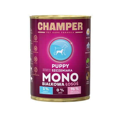 CHAMPER Puppy Monobiałkowa Łosoś 400g karma mokra dla szczeniąt