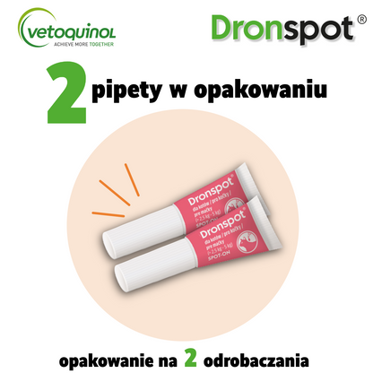 Vetoquinol Dronspot Pipety dla Średniego Kota 2,5 kg - 5 kg 2 x 0,70 ml