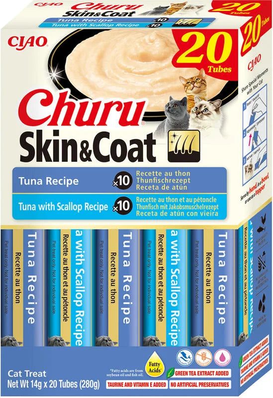 INABA CAT CHURU SKIN & COAT TUNA 20x14g (280g) BOX