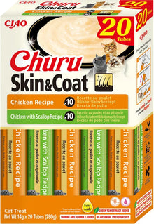 INABA CAT CHURU SKIN & COAT CHICKEN 20x14g (280g) BOX
