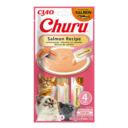 INABA CAT CHURU SALMON RECIPE 4x14g (56g)