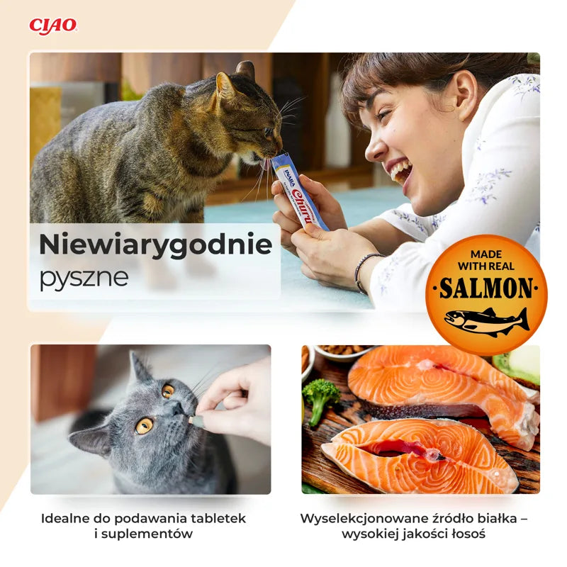 INABA CAT CHURU SALMON RECIPE 4x14g (56g)