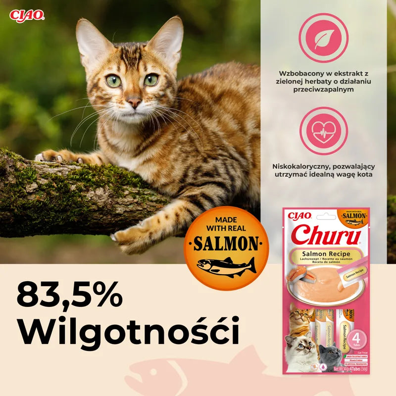 INABA CAT CHURU SALMON RECIPE 4x14g (56g)