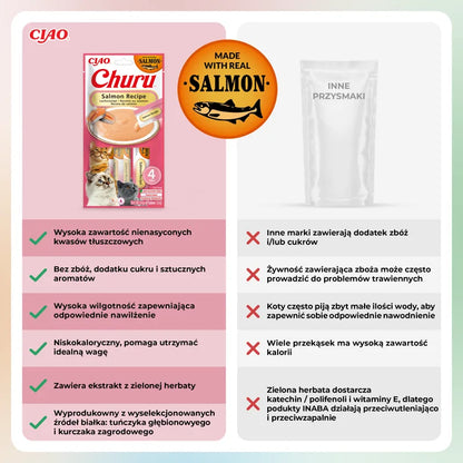 INABA CAT CHURU SALMON RECIPE 4x14g (56g)