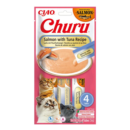 INABA CAT CHURU SALMON WITH TUNA 4x14g (56g)
