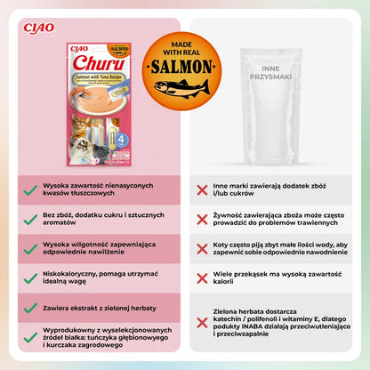 INABA CAT CHURU SALMON WITH TUNA 4x14g (56g)