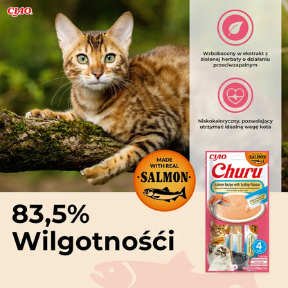 INABA CAT CHURU SALMON WITH SCALLOP 4x14g (56g)