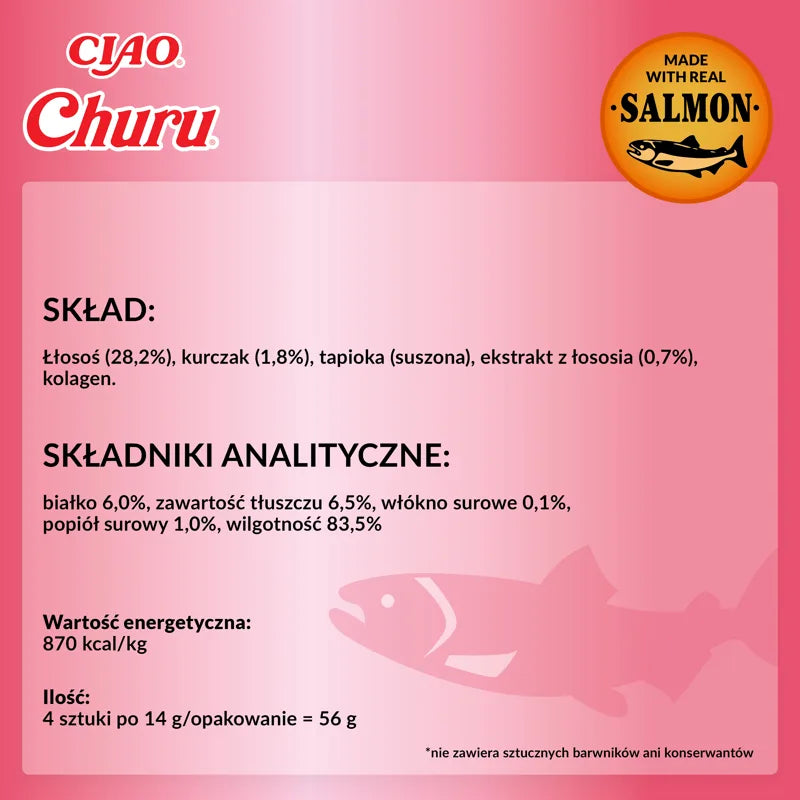 INABA CAT CHURU SALMON WITH CHICKEN 4x14g (56g)
