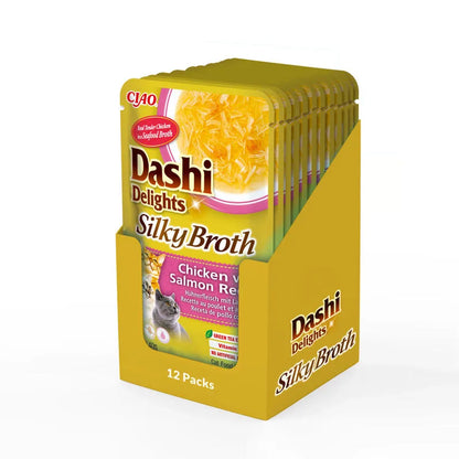 INABA CAT Dashi Delights Silky Chicken Salmon 12x40g