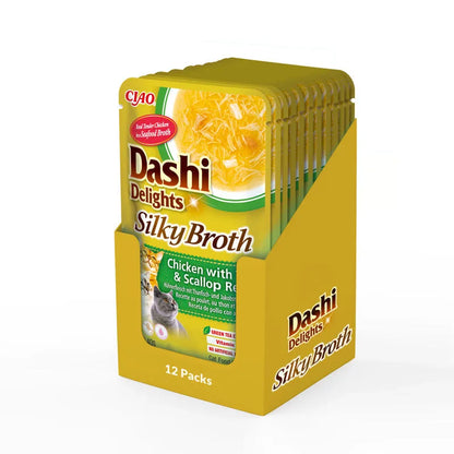 INABA CAT Dashi Delights Silky Chicken Tuna Scalop 12x40g