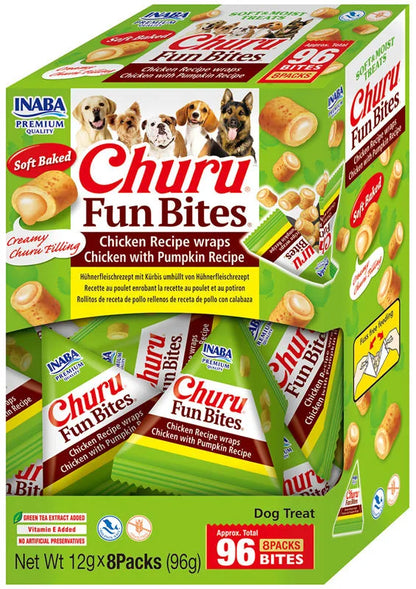 INABA DOG CHURU FUN BITES CHICK&PUMPKIN8x12g(96g)