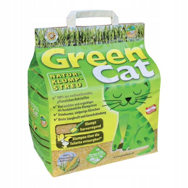 GREEN CAT Naturalny zbożowy żwirek zbrylający dla kotów 12 litrów