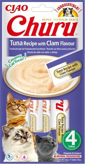 Inaba Cat Churu Tuńczyk z Małżami Przysmak Dla Kota 4 x 14 g