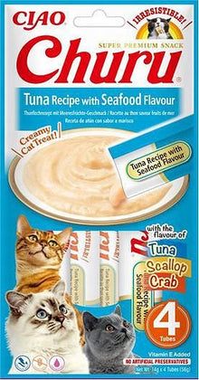 Inaba Cat Churu Tuńczyk z Owocami Morza Przysmak Dla Kota 4 x 14 g
