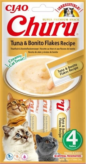 Inaba Cat Churu Tuńczyk z Płatkami Bonito Przysmak Dla Kota 4 x 14 g