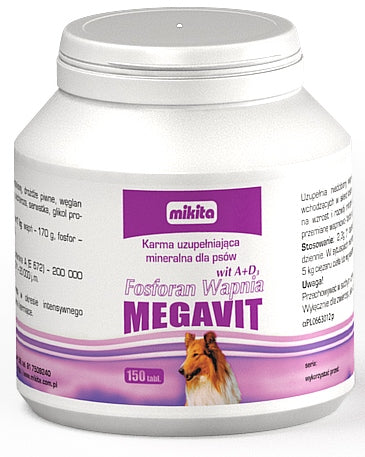 Mikita Fosforan Wapnia Megavit A+D3 Dla Psa 150 Tabletek