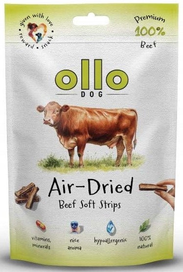 Ollo Air Dried Beef Strips 80g delikatnie suszone przysmaki z wołowiny