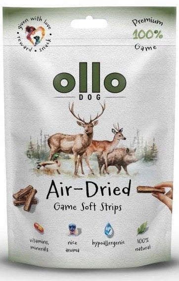 Ollo Air Dried Game Strips 80g delikatnie suszone przysmaki z dziczyzny