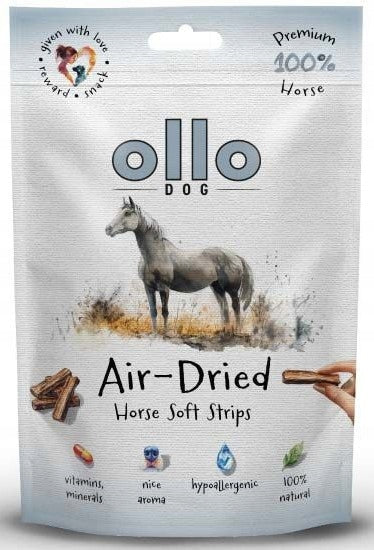 Ollo Air Dried Horse Strips 80g delikatnie suszone przysmaki z koniny