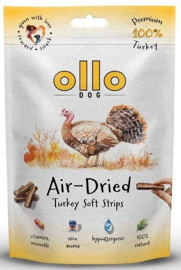 Ollo Air Dried Turkey Strips 80g delikatnie suszone przysmaki z indyka