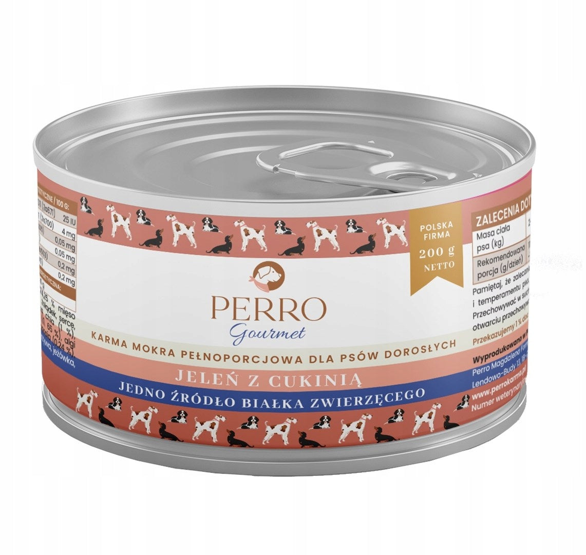PERRO Gourmet Jeleń z cukinią 200g monobiałkowa karma dla psów dorosłych