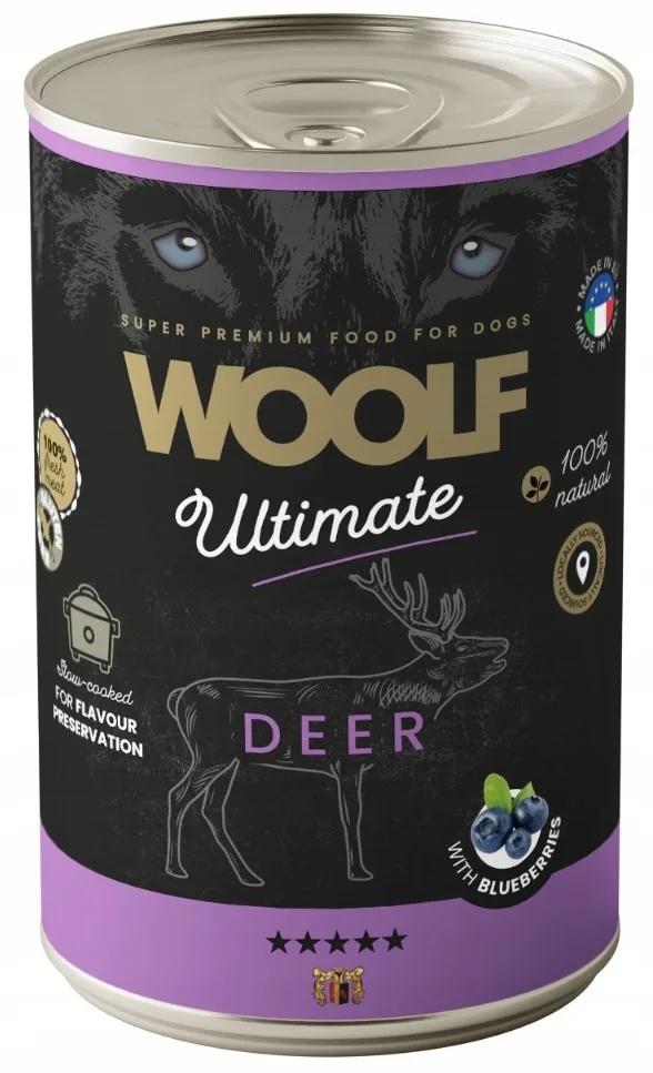 WOOLF Ultimate Dog Can Deer And Blueberries 400g karma mokra dla psa