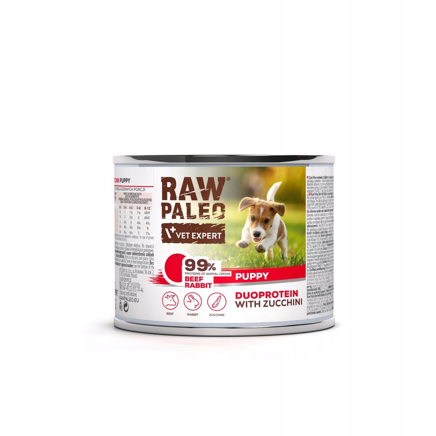 RAW PALEO Beef Rabbit Puppy 200g mokra karma szczeniąt duoproteina wołowina z królikiem