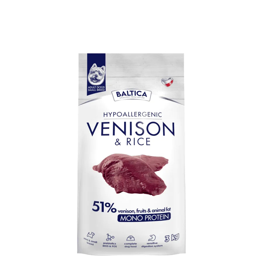 BALTICA Nutraceutic Hypoallergenic Venison &amp; Rice XS/S 3kg