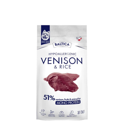 BALTICA Nutraceutic Hypoallergenic Venison &amp; Rice XS/S 3kg